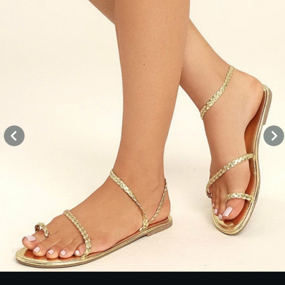 Gold tone size 38 strappy sandals brand new